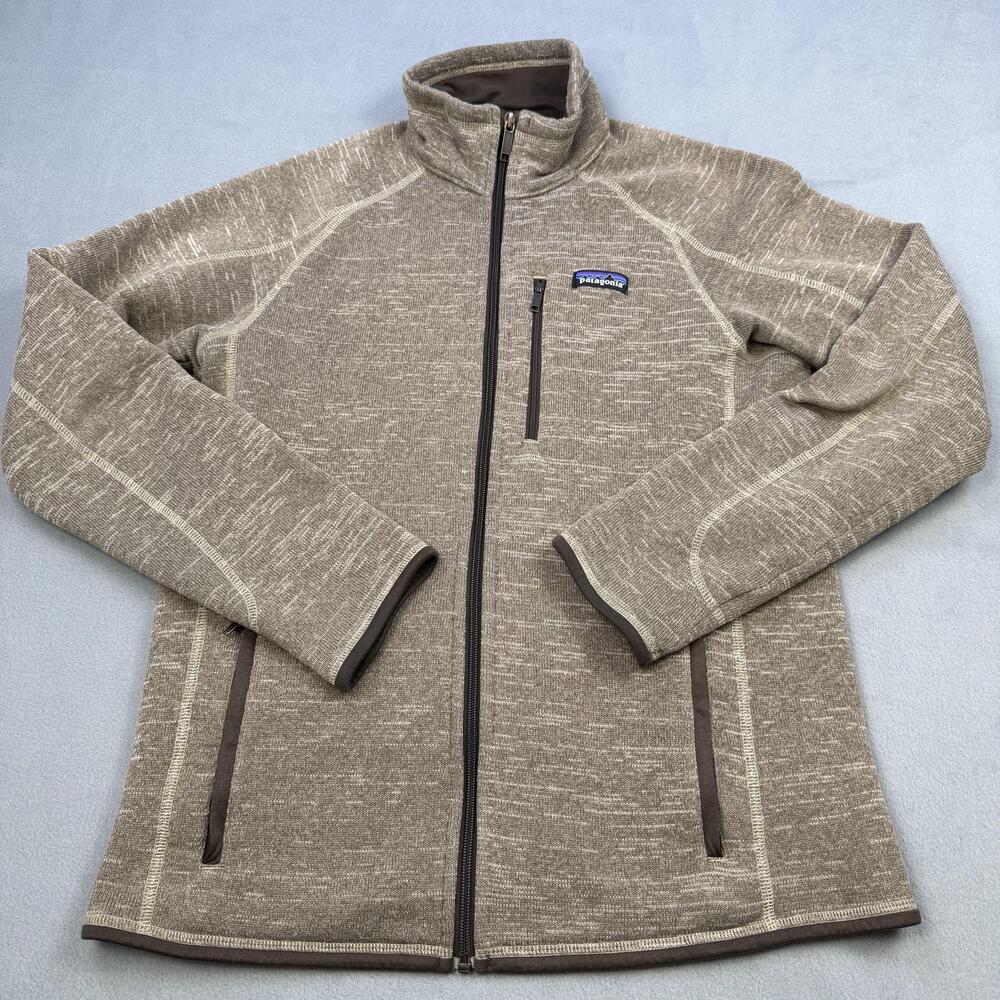 Patagonia Jacket Mens Medium Beige Better Sweater Full Zip Fleece Hiking Layer